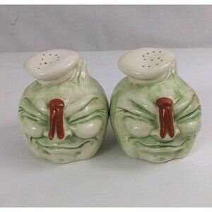 Vintage Alberta Anthropomorphic Onion Face 3" Salt & Pepper Shakers